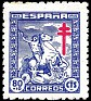 Spain 1944 Pro Tuberculous 80 + 10 CTS Blue Edifil 987. 987. Uploaded by susofe